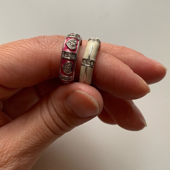 Set of 2 Stackable Silver Rings - Picture 2 of 6